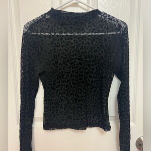 Garage Mesh Cheetah Print Long Sleeve